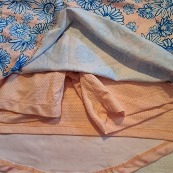 Turtles & Tees girls size XL or 14/16 skirt with modesty shorts, peach & blue - Picture 2 of 5